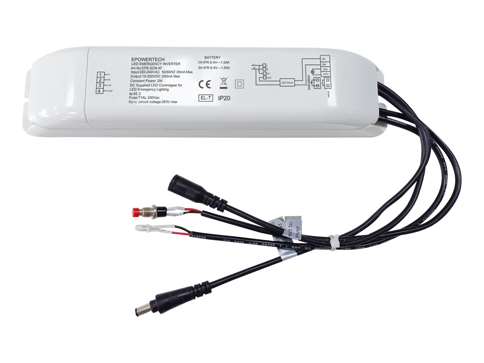 EPE ED9 LED Emergency Driver Smart IC control LiFePO4 battery